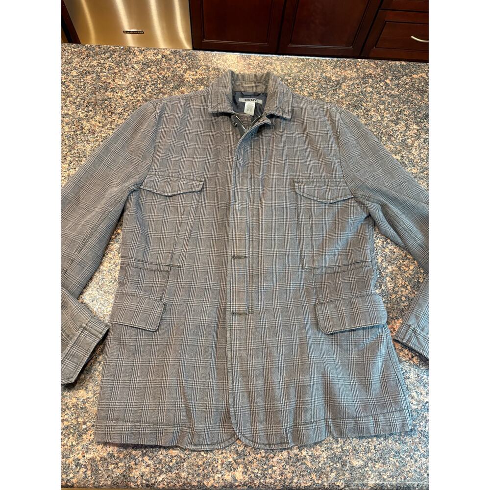 DKNY Men's Brown Utility Jacket Size 42R 100% Cotton